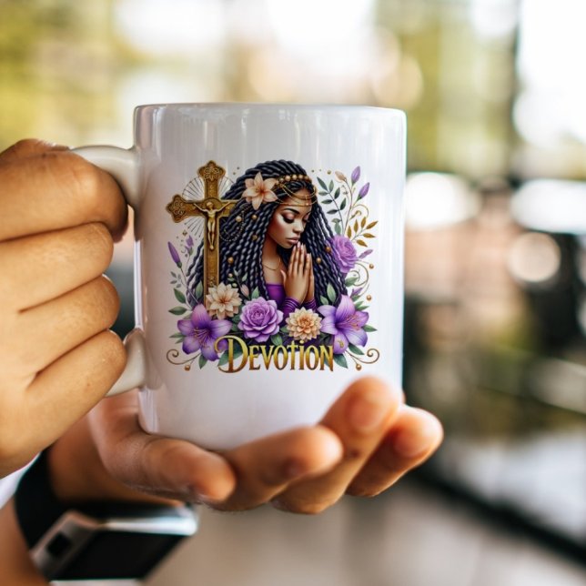 Mug Femmes de prières spirituelles florales afro-améri (Créateur téléchargé)