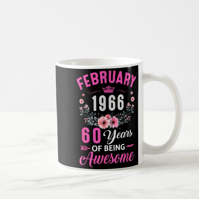 Mug Femmes depuis 1966 60 ans février (Droite)