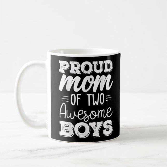Mug Femmes Deux mères de 2 garçons Fête des mères 65 (Gauche)