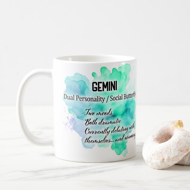 Mug Femmes du zodiaque, Gémeaux (Avec donut)