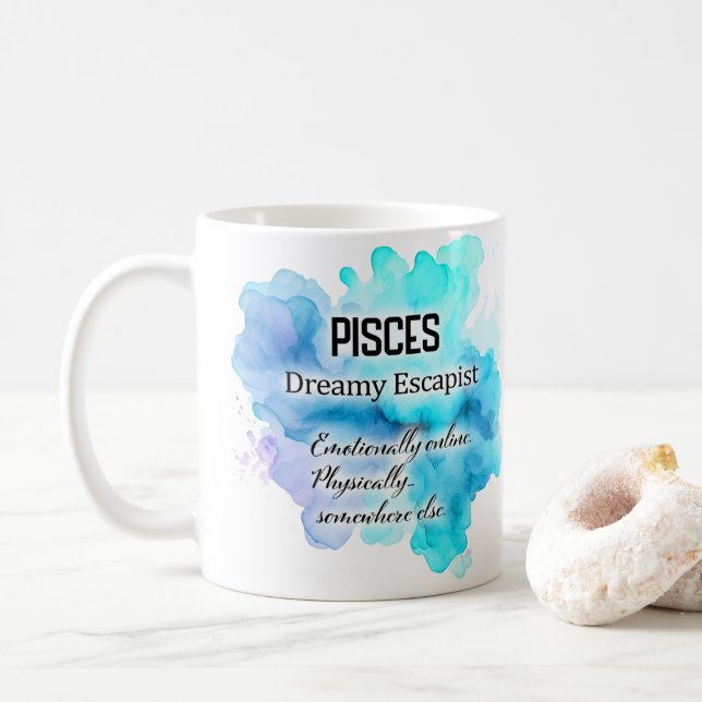 Mug Femmes du zodiaque, Poissons (Avec donut)