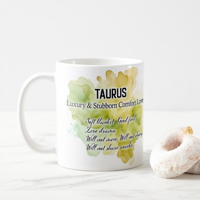 Mug Femmes du zodiaque, Taureau (Avec donut)
