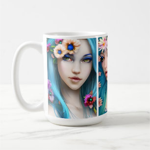 Mug Femmes éthérées avec des fleurs dans leurs cheveux