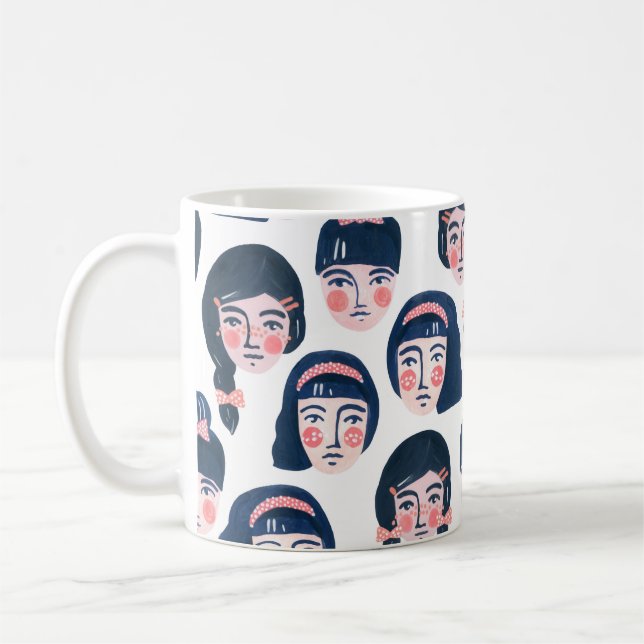 Mug Femmes fantasques : Dessin sur le visage (Gauche)