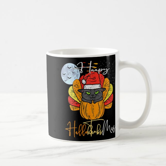 Mug Femmes Hallothanksmas heureux Chat Halloween Thank (Droite)