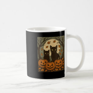 Mug Femmes Halloween Vintage Chats Noirs Citrouilles P