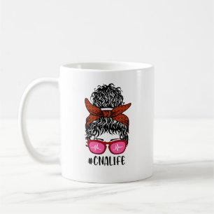 Mug Femmes Infirmière vie RN LPN CNA Messy Bun