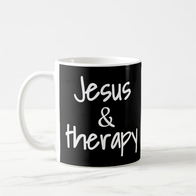 Mug Femmes Jésus Et Thérapie Humour Chrétien Pour Chri (Gauche)