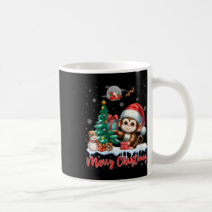 Mug FEMMES Joyeux Noël Mignonne singe Santa Hat Monke
