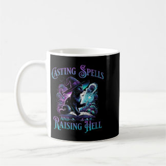 Mug Femmes lançant des sorts et élevant l'enfer Chat n