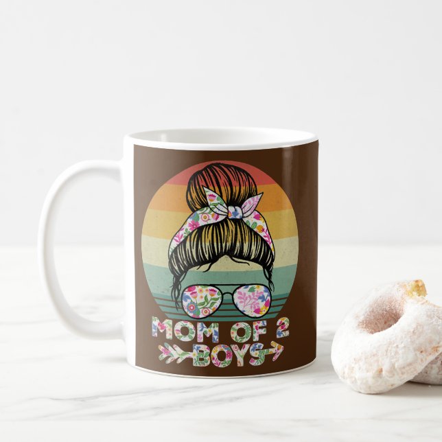 Mug Femmes Maman de 2 garçons Fils Fille Fête des mère (Avec donut)