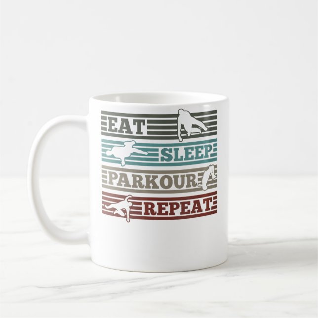 Mug Femmes Manger Dormir Parkour Répéter Coureuse Park (Gauche)