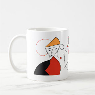 Mug Femmes Minimalistes En Ligne Abstratale