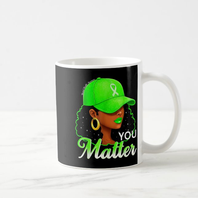 Mug Femmes Noires Ruban Vert Sensibilisation à la Sant (Droite)