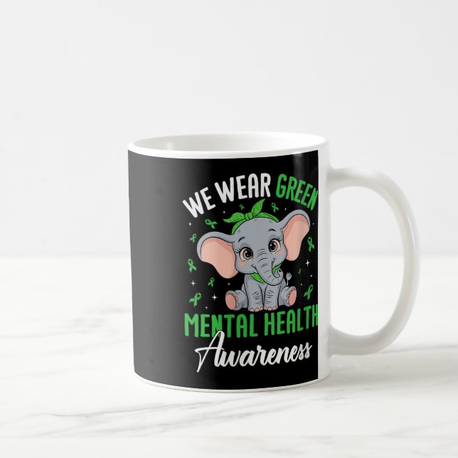 Mug Femmes Nous Portons Vert V-nec de Sensibilisation  (Droite)