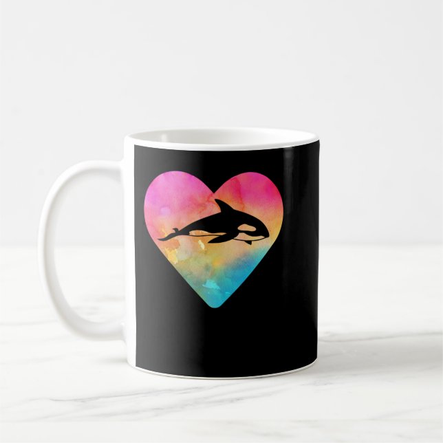 Mug Femmes ou filles Orca Whale Tie Dye Aquarelle Pull (Gauche)
