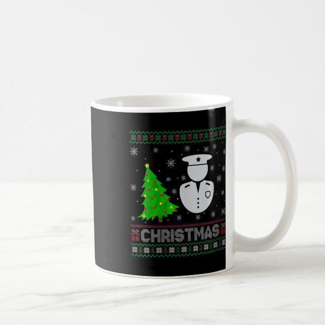 Mug FEMMES Policeman Xmas Arbre éclairage Noël laid (Droite)