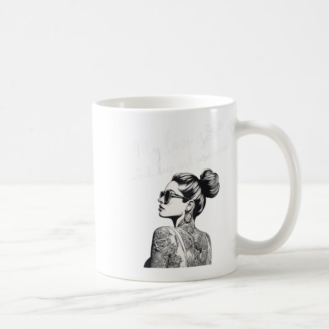 Mug Femmes pour la Saint Valentin tatouée célibataire  (Droite)
