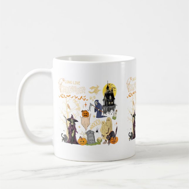 Mug Femmes Vive Halloween Chat Noir Sorcière Poison (Gauche)