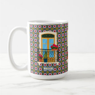 Mug Fenêtre de la maison de Lisbonne avec plantes et c