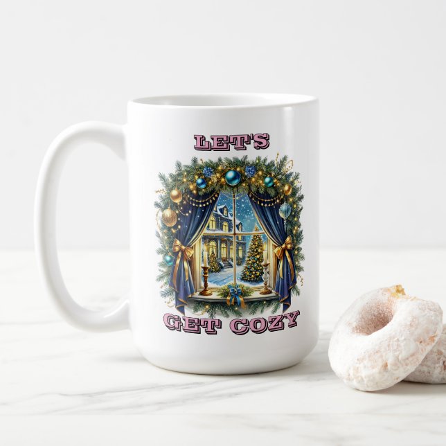 Mug Fenêtre De Noël Cosy Avec Décorations Festives (Avec donut)