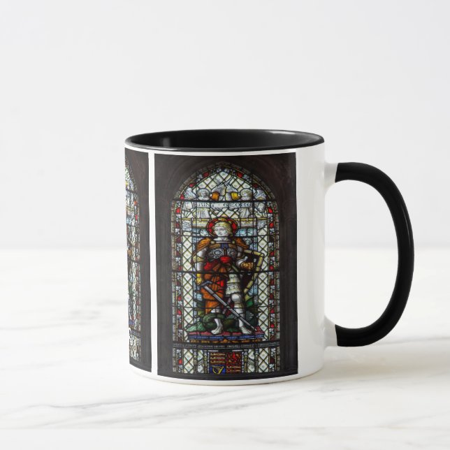 Mug Fenêtre en verre teinté de St George - monogramme (Droite)