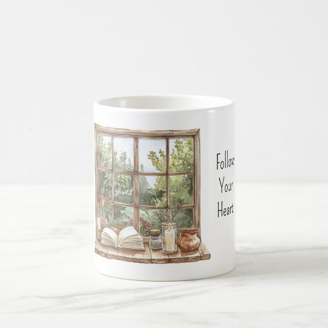 Mug Fenêtre Roses Rouges (Centre)