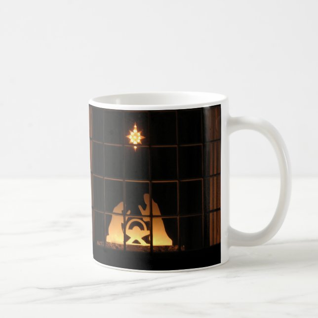 Mug Fenêtre Silhouette Nativité Joyeux Noël Musique (Droite)