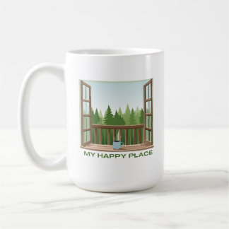 Mug Fenêtre sweatshirt avec une vue Happy Place