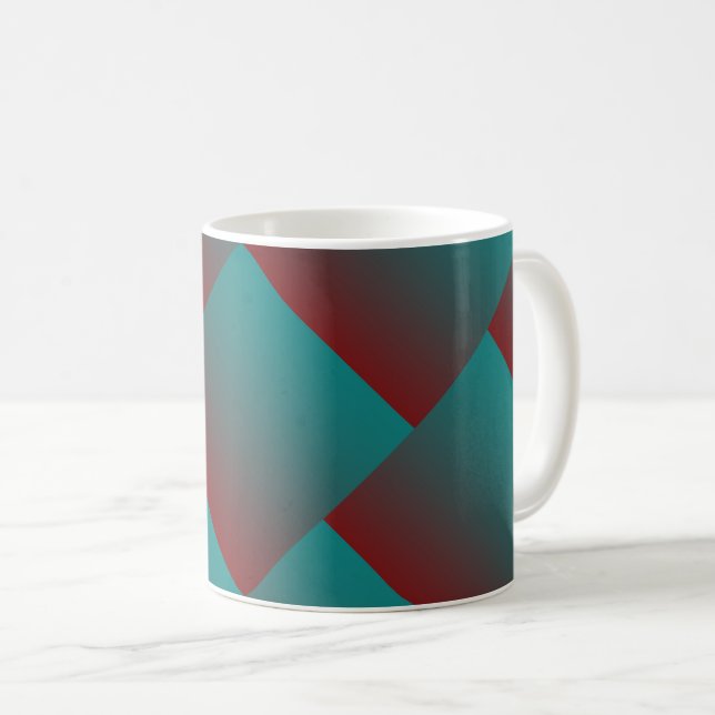 Mug Fenêtres en blanc bordeaux turquoise (Devant droit)