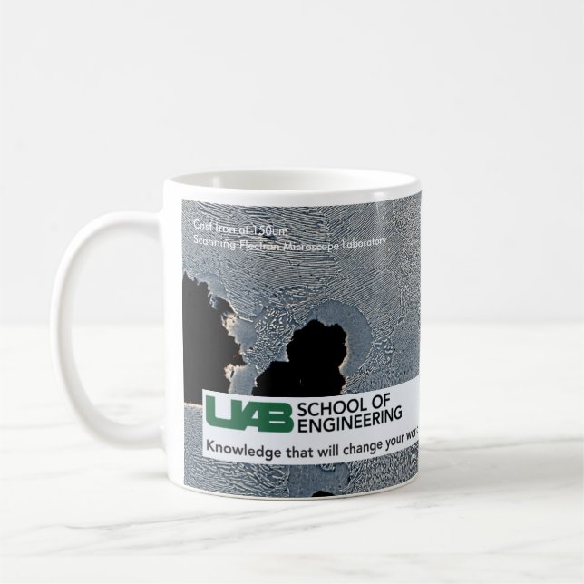 Mug Fer de fonte à 150 microns avec le logo d'UAB (Gauche)