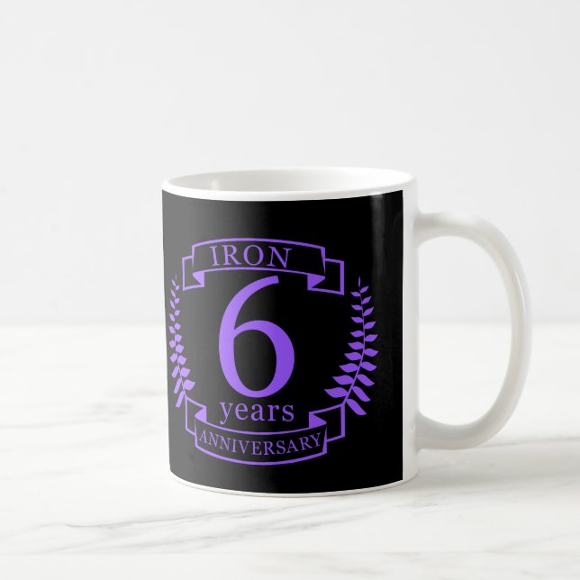 Mug Fer mariage anniversaire 6 ans (Droite)