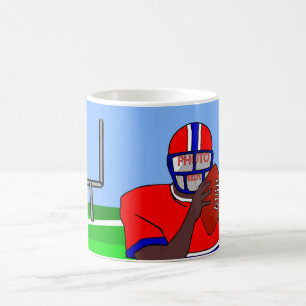 Mug Fer personnalisable aa de grille du football de