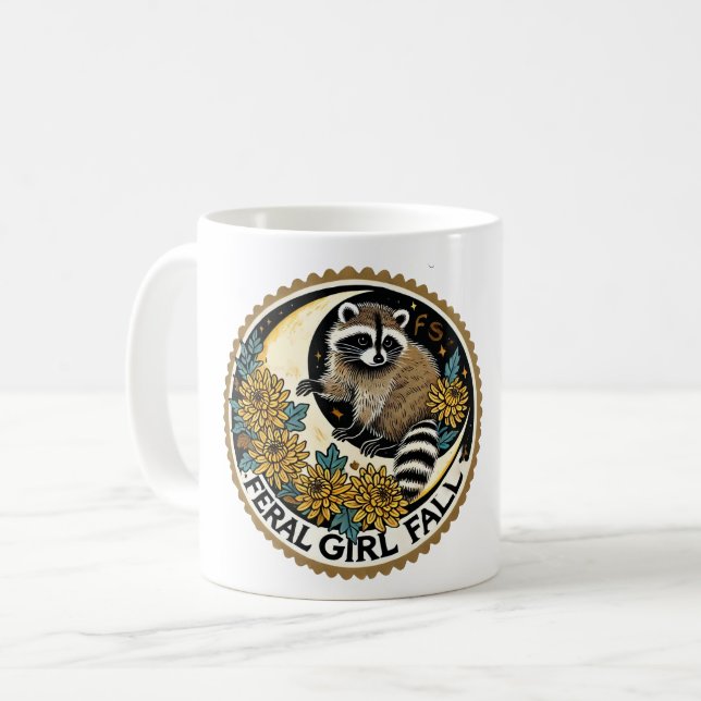 Mug Feral Girl Fall Raccoon (Devant gauche)