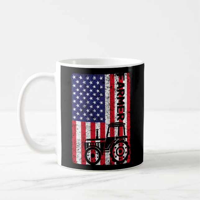 Mug Ferme américaine Drapeau agricole Tracteur agricol (Gauche)