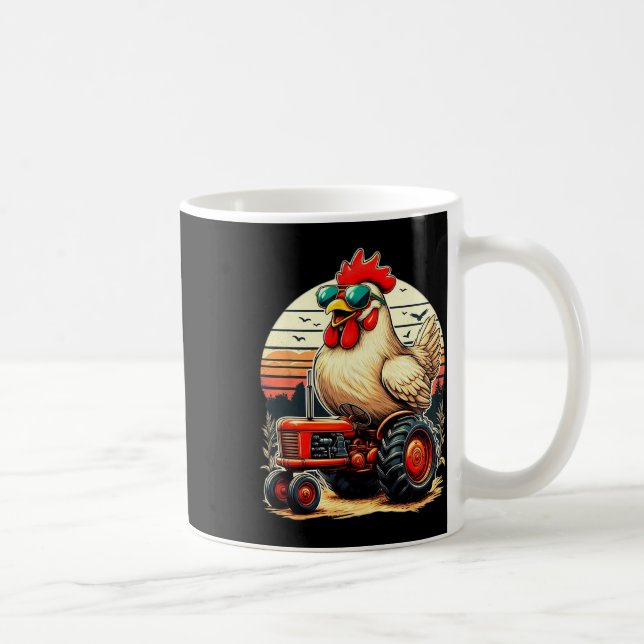 Mug Ferme animale drôle de Sungles de poulet pour homm (Droite)