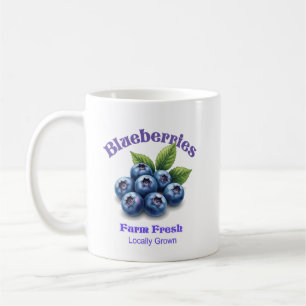 Mug Ferme Blueberries fraîches Aquarelle Vintage Tee