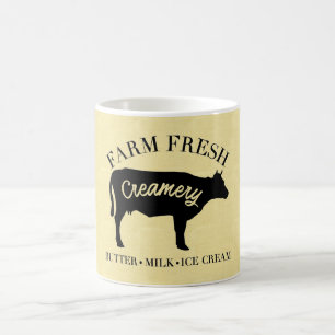 Mug Ferme Creamery Chauve de vache Silhouette
