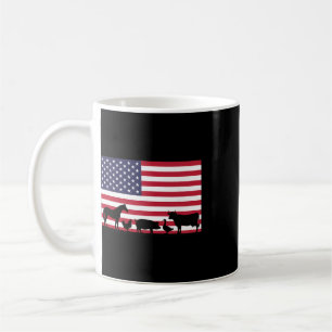 Mug Ferme d'animaux de drapeau américain Cheval Vache