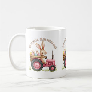 Mug Ferme de lapin de Pâques fantaisiste tracteur vint
