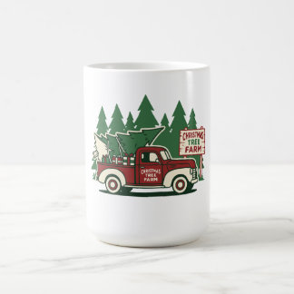 Mug Ferme de Noël aux arbres avec camion vintage