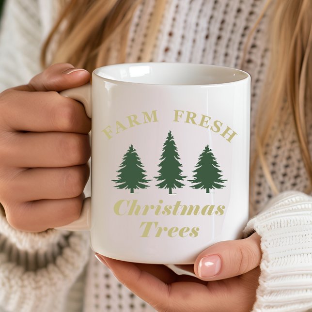 Mug Ferme de pins de Noël frais (Créateur téléchargé)