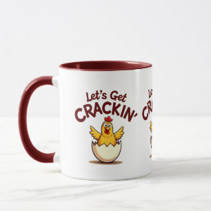 Mug Ferme de poulets drôles : « Craquons les œufs de l