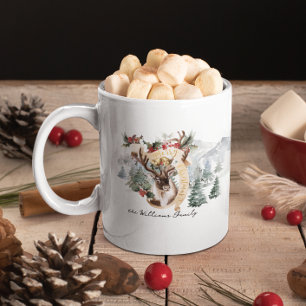 Mug Ferme de rennes et d'arbres   Joyeux Noël