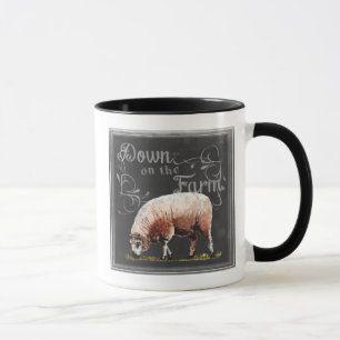 Mug Ferme de tableau   Vers le bas du mouton de ferme