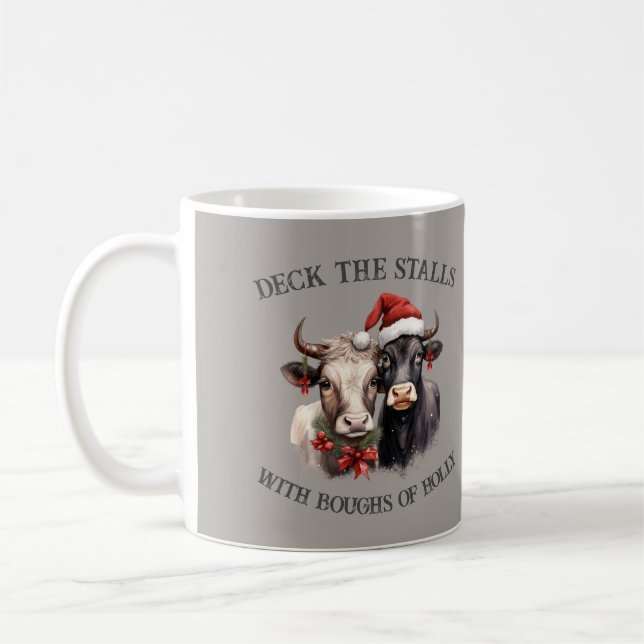 Mug Ferme de vaches de Noël Maison de campagne Rustiqu (Gauche)