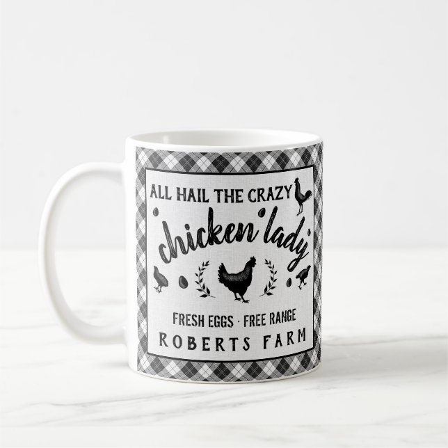 Mug Ferme folle de Madame Hen Plaid Country Custom de (Gauche)