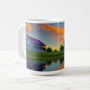 Mug Ferme Purple Roof Pond à Sunrise