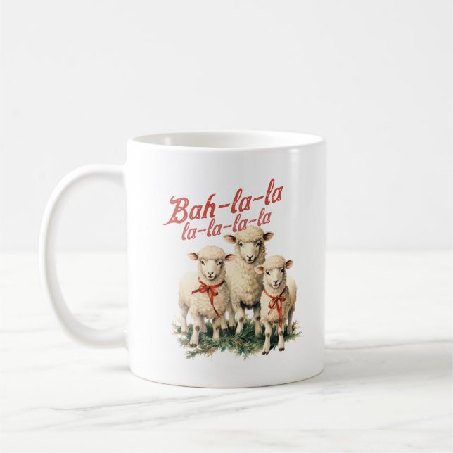 Mug Ferme rétro bah la trois moutons Noël (Gauche)
