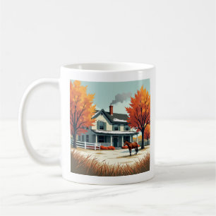 Mug Ferme rustique & Cheval Automne Canvas Wall Art